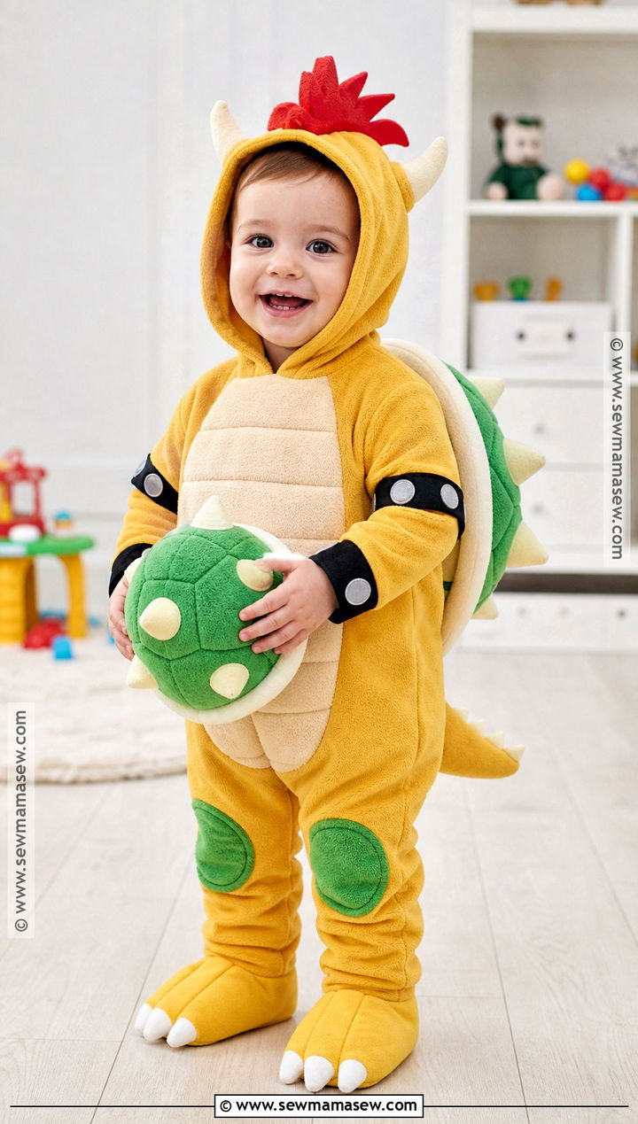 Toddler Bowser Cosplay With Hooded Onesie - 30 bowser cosplay ideas