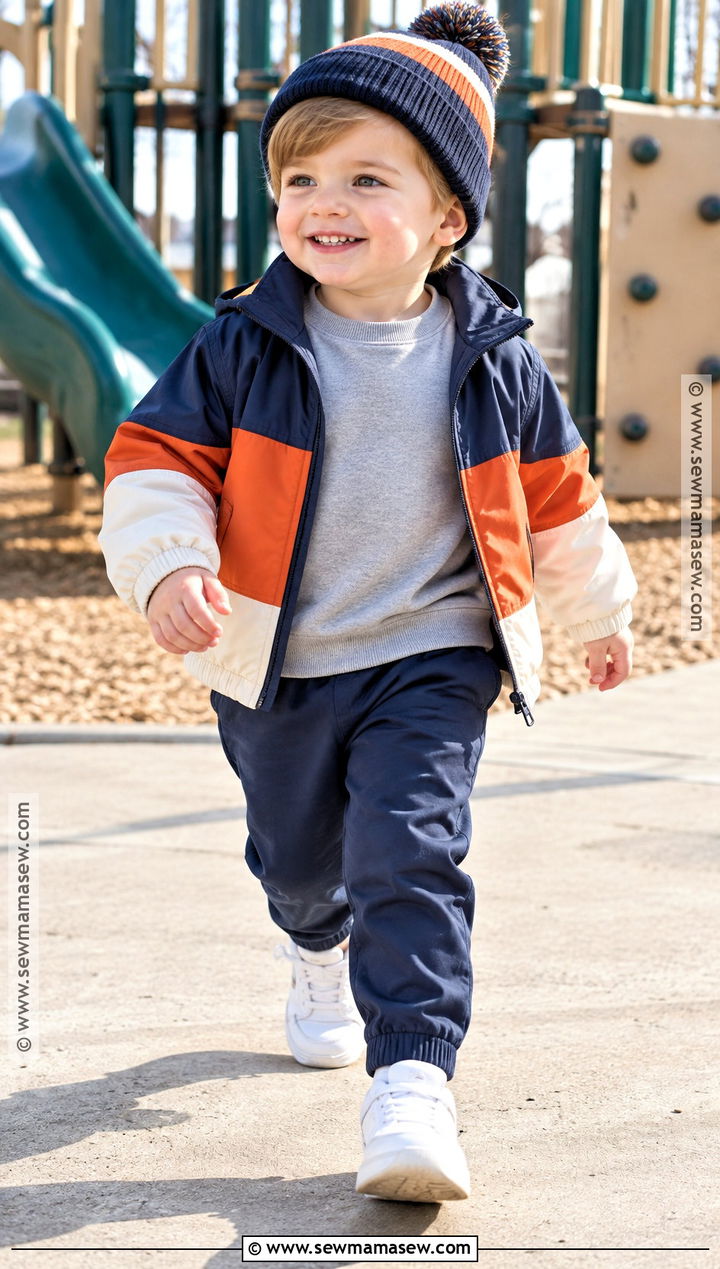 Toddler Boy Color Block Windbreaker Outfit - 15 Toddler Boy Fall Jacket Ideas