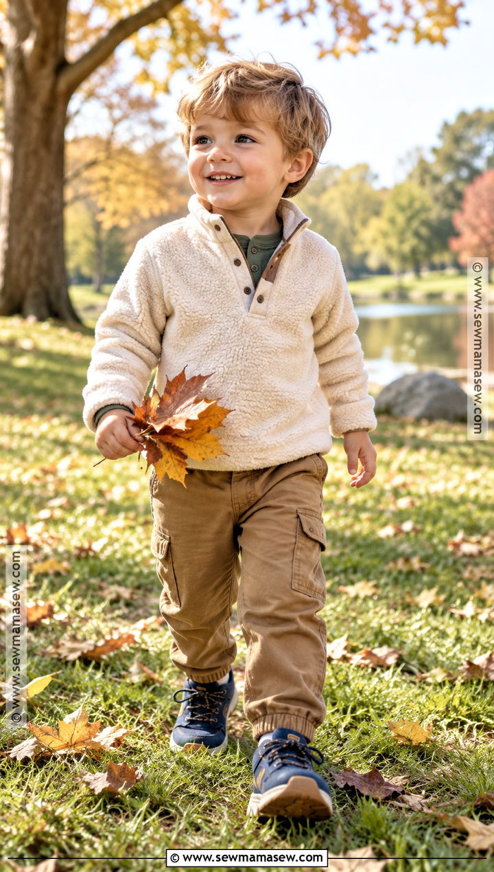 Toddler Boy Fall Fleece Pullover And Utility Pants Outfit - 15 toddler boy fall capsule wardrobe ideas