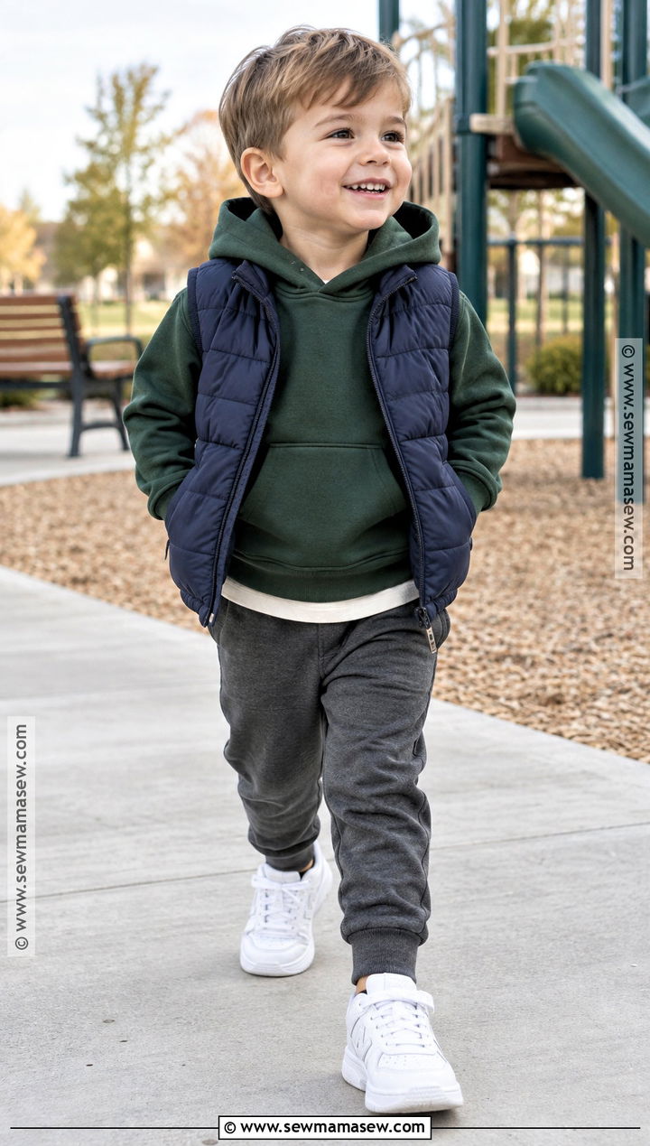 Toddler Boy Fall Hoodie And Joggers Outfit - 15 toddler boy fall capsule wardrobe ideas