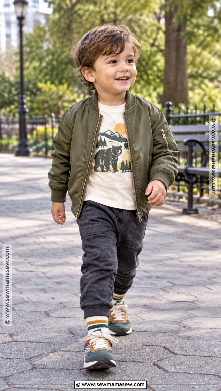 Toddler Boy Fall Outfit With Bomber Jacket And Joggers - 20 toddler boy fall outfits pictures