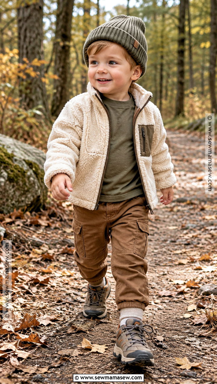Toddler Boy Fall Outfit With Fleece Jacket And Utility Pants - 20 toddler boy fall outfits pictures