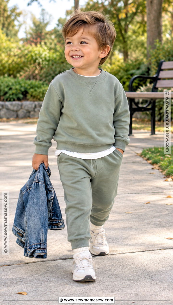 Toddler Boy Fall Outfit With Matching Sweatsuit And Sneakers - 20 toddler boy fall outfits pictures