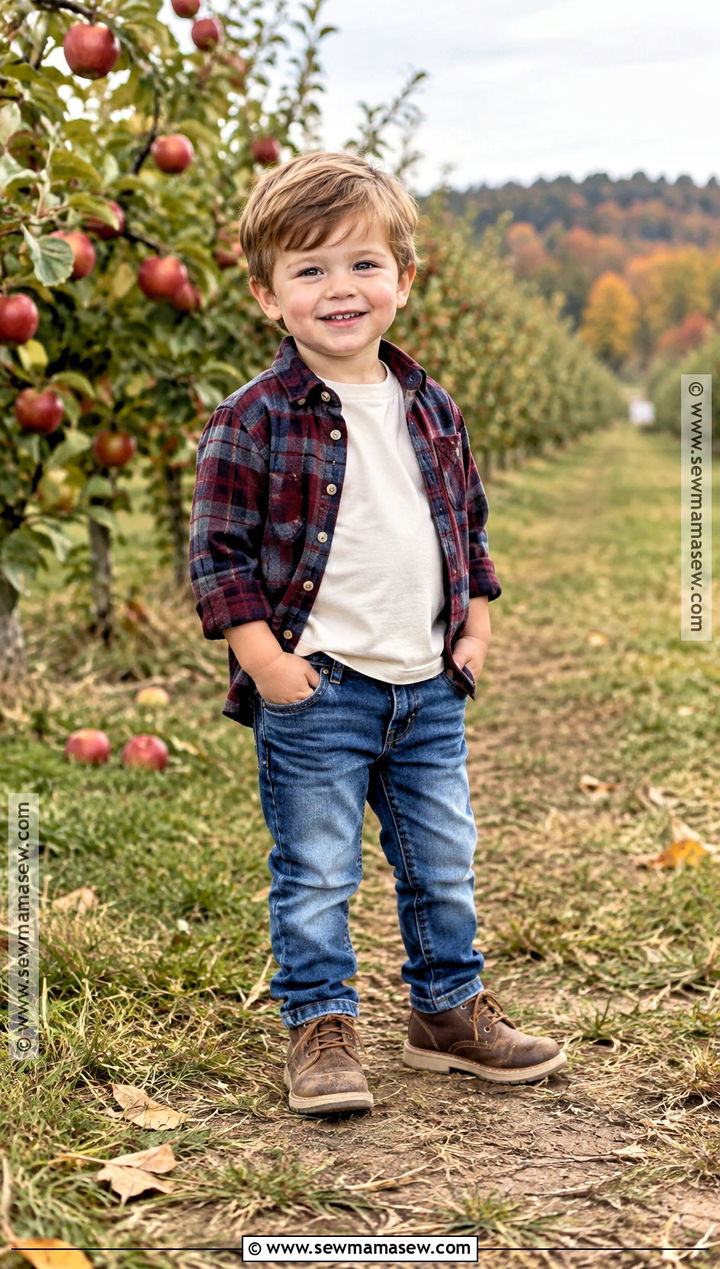 Toddler Boy Fall Outfit With Plaid Shirt And Jeans - 20 toddler boy fall outfits pictures