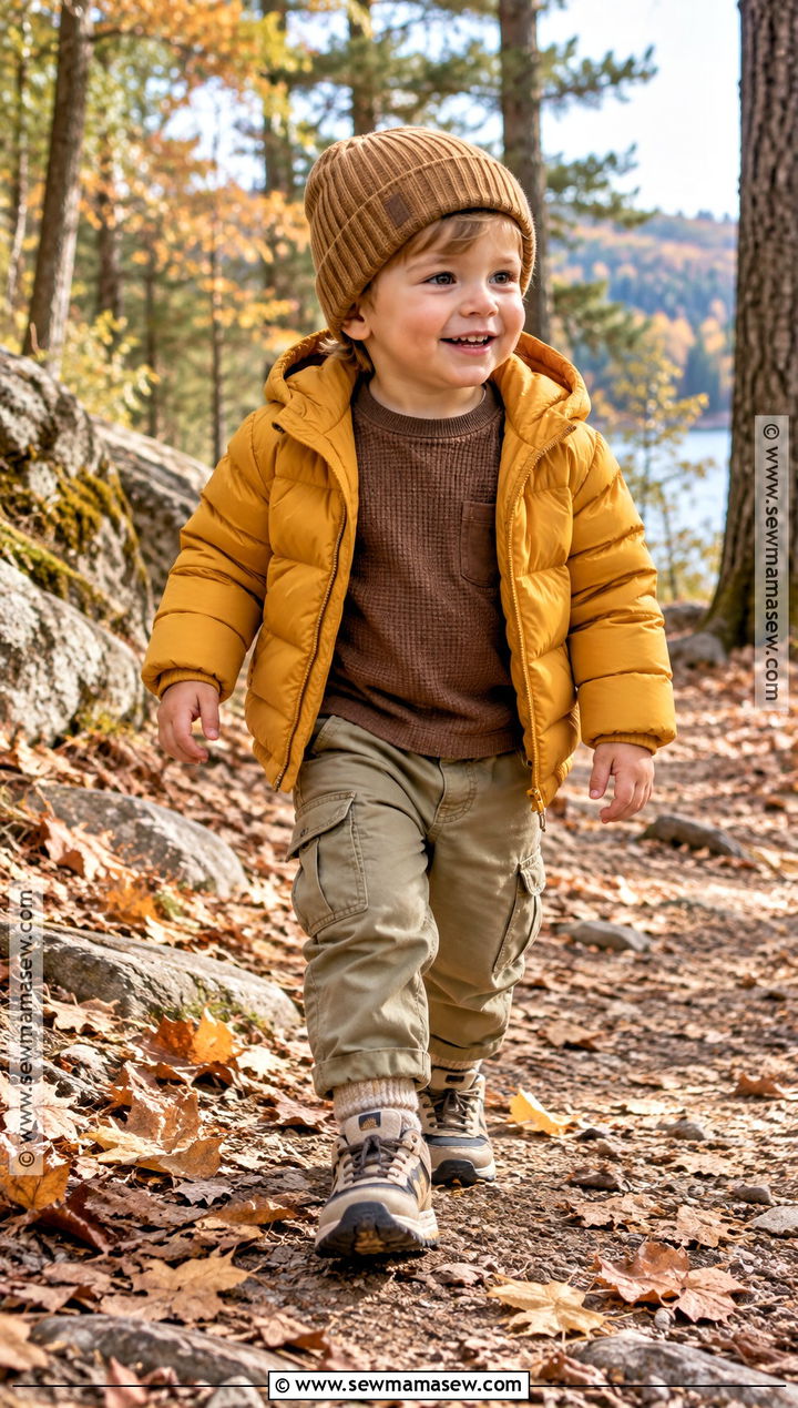 Toddler Boy Fall Outfit With Puffer Jacket And Cargo Pants - 20 toddler boy fall outfits pictures