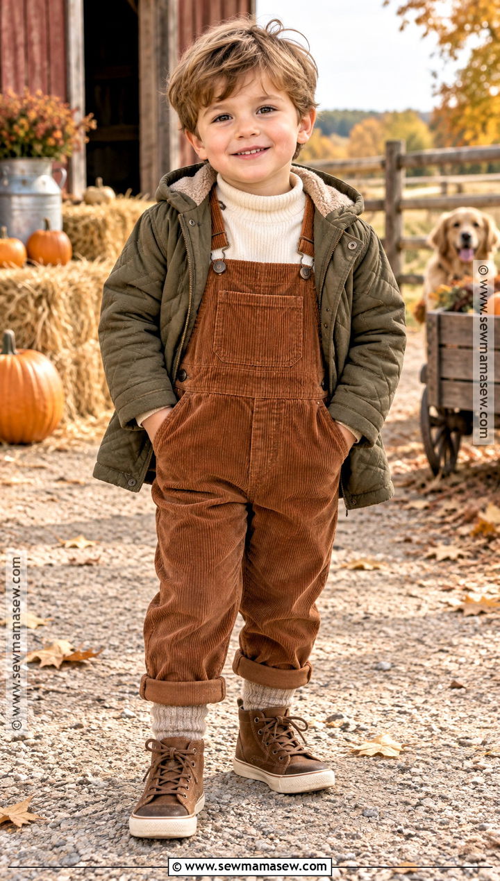 Toddler Boy Fall Outfit With Turtleneck And Overalls - 20 toddler boy fall outfits pictures
