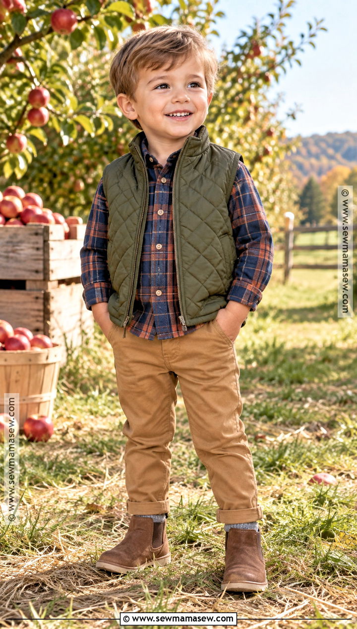Toddler Boy Fall Quilted Vest and Chinos Outfit - 15 toddler boy clothes fall