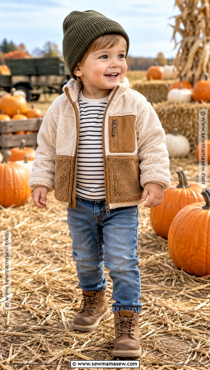 Toddler Boy Fall Sherpa Jacket and Jeans Outfit - 15 toddler boy clothes fall