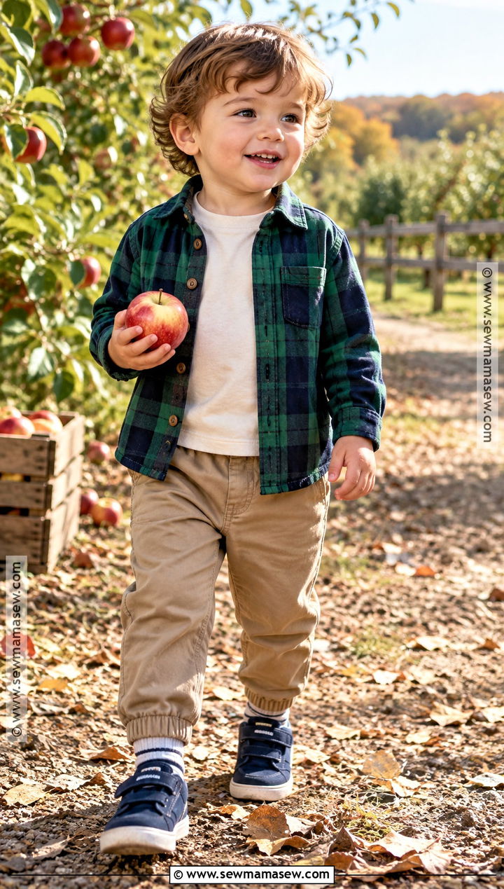 Toddler Boy Flannel Overshirt And Khaki Pants Outfit - 20 toddler boy fall fashion ideas