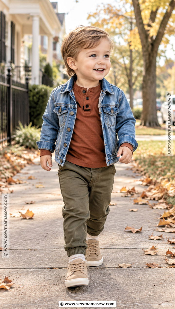 Toddler Boy Henley Shirt And Olive Pants Outfit - 20 toddler boy fall fashion ideas