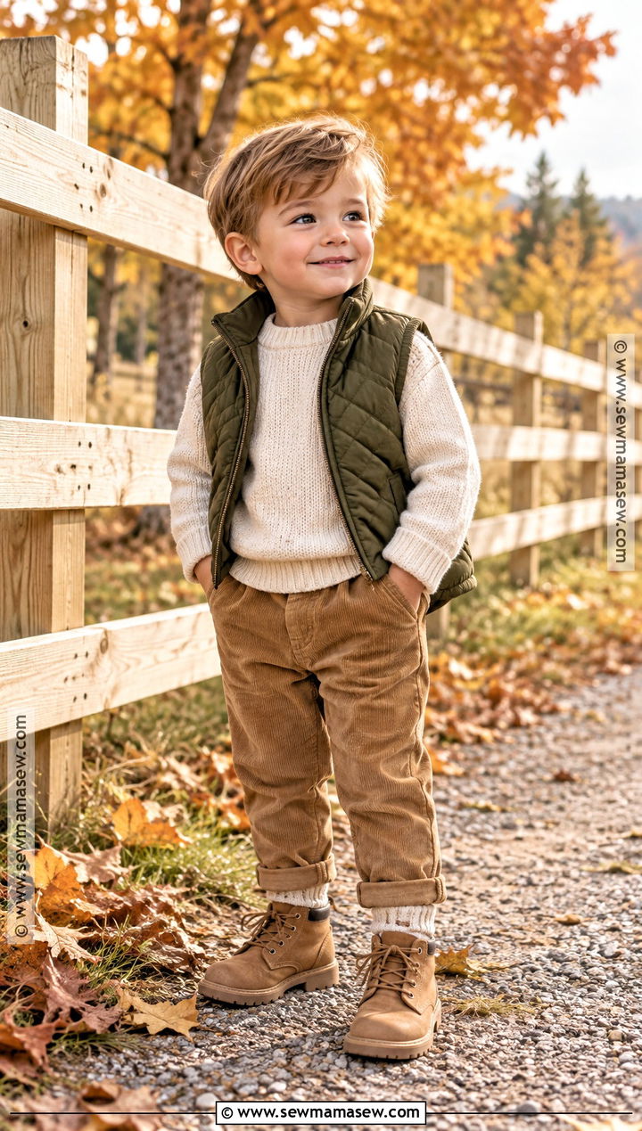 Toddler Boy Sweater and Corduroy Pants Outfit - 25 toddler boy fall outfits