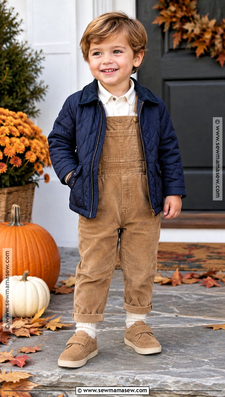 Toddler Boy Thanksgiving Corduroy Overalls Outfit - 15 Toddler Boys Thanksgiving Outfit Ideas