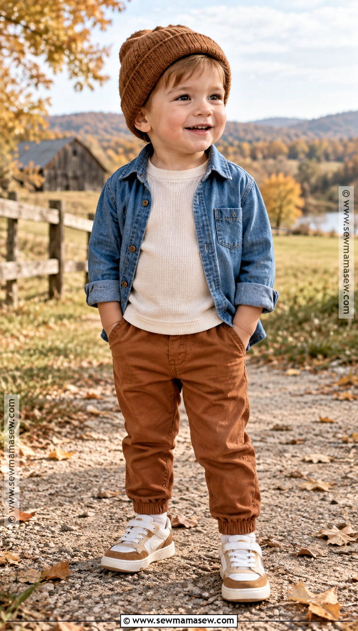 Toddler Boy Thanksgiving Denim Shirt Outfit - 15 Toddler Boys Thanksgiving Outfit Ideas