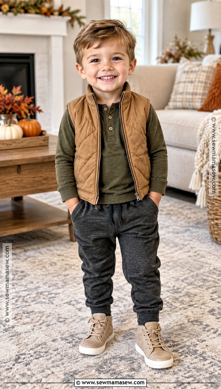 Toddler Boy Thanksgiving Henley And Joggers Outfit - 15 Toddler Boys Thanksgiving Outfit Ideas