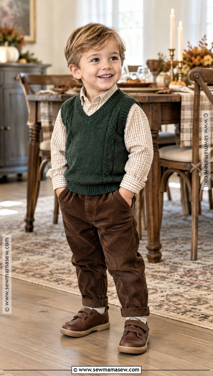 Toddler Boy Thanksgiving Sweater Vest Outfit - 15 Toddler Boys Thanksgiving Outfit Ideas