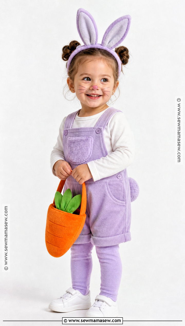 Toddler Bunny Costume With Lavender Overalls - 40 toddler halloween costumes for girls