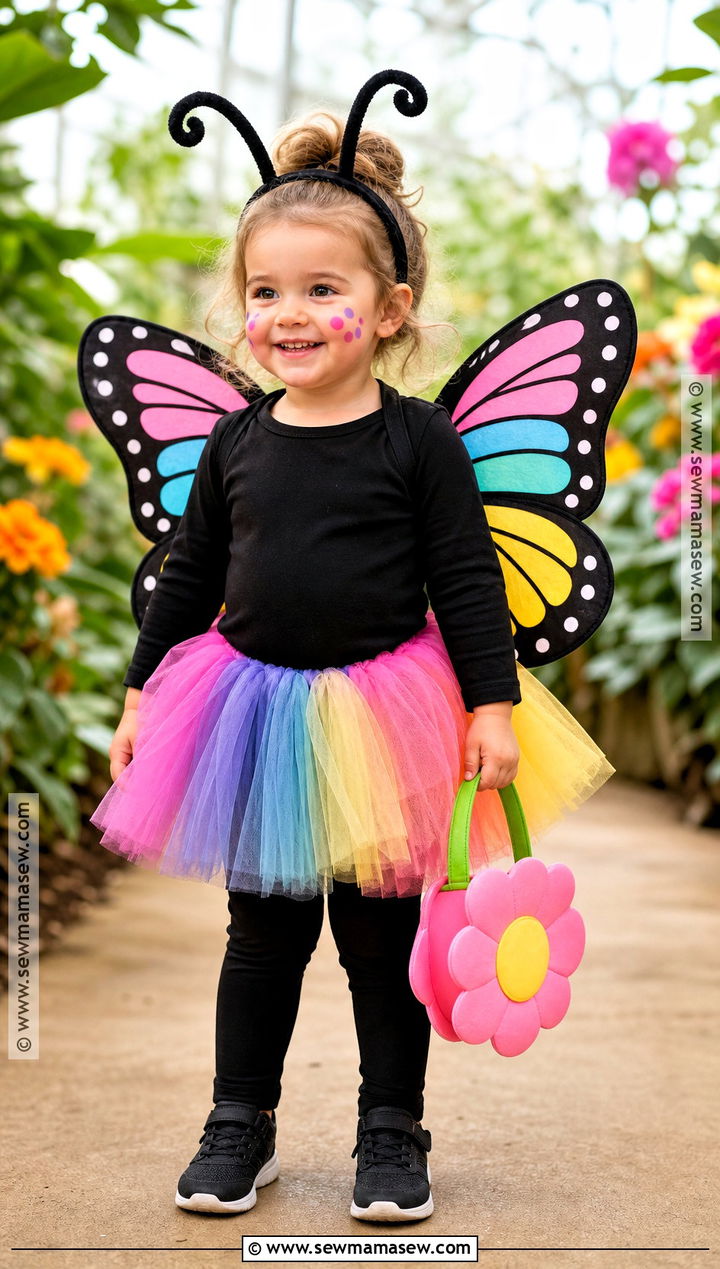 Toddler Butterfly Costume With Colorful Tutu - 35 toddler costumes for girls