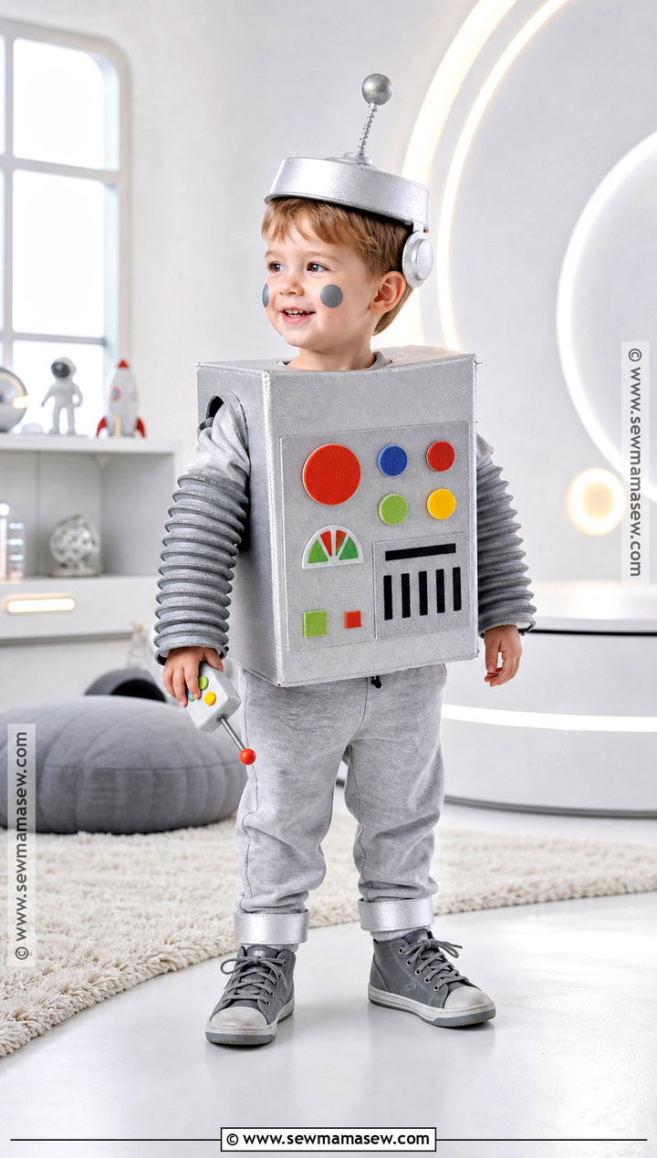Toddler Cardboard Robot Costume - 30 funny toddler halloween costumes
