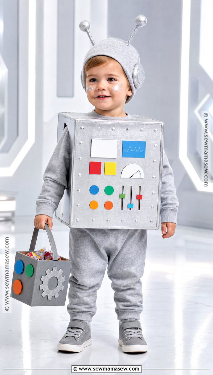Toddler Cardboard Robot Halloween Costume - 30 toddler and baby halloween costumes