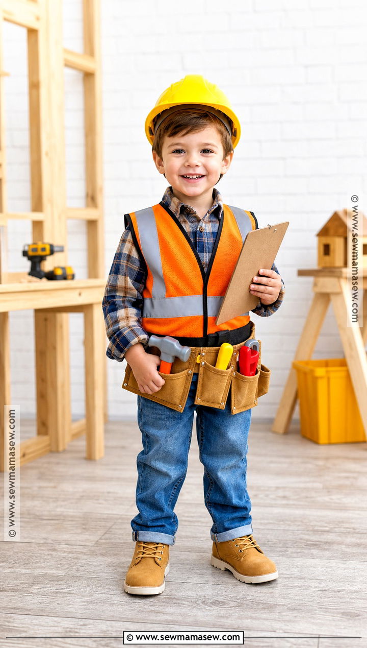 Toddler Construction Worker Costume With Tool Belt - 30 toddler boy costume ideas