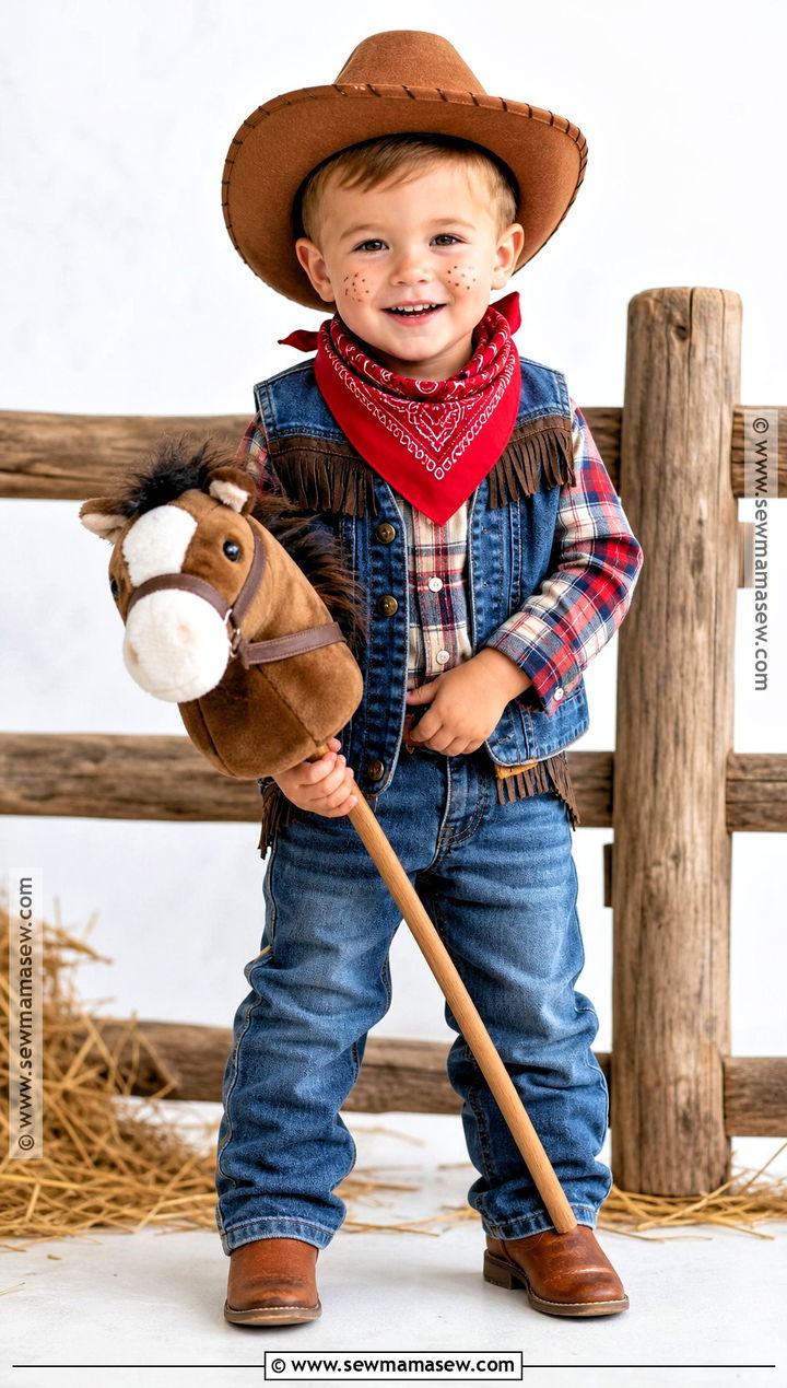 Toddler Cowboy Costume With Denim Vest - 30 toddler boy costume ideas