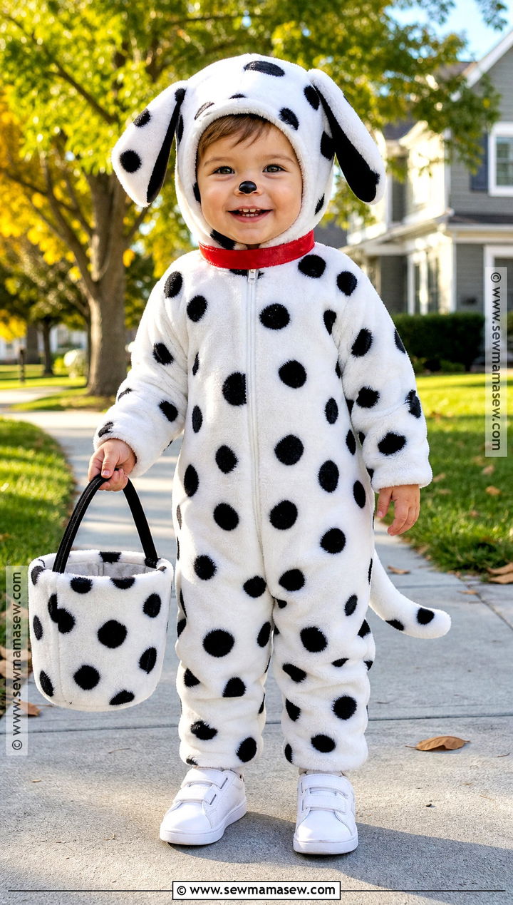 Toddler Dalmatian Costume With Fleece Jumpsuit - 40 101 dalmations costume ideas