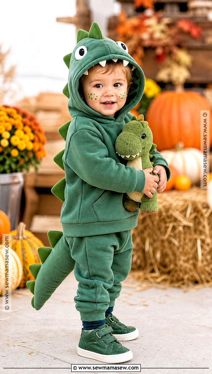 Toddler Dinosaur Costume With Felt Spikes - 30 toddler boy costume ideas