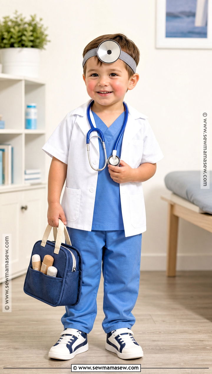 Toddler Doctor Costume With Toy Stethoscope - 30 toddler boy costume ideas