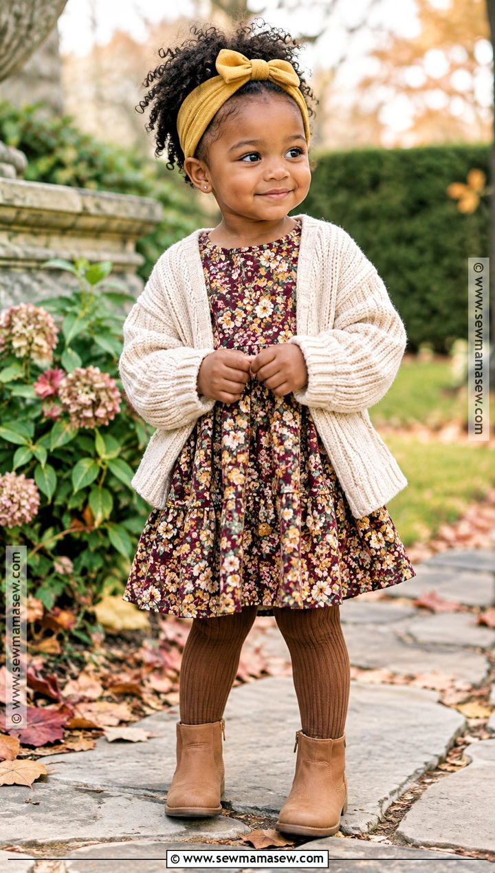 Toddler Fall Floral Dress And Cardigan Outfit - 20 toddler fall outfits girl black