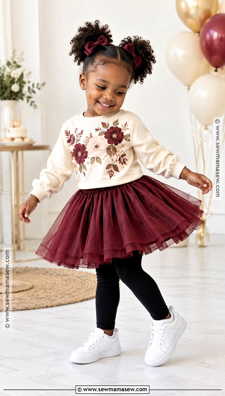 Toddler Fall Graphic Sweatshirt And Tulle Skirt Outfit - 20 toddler fall outfits girl black