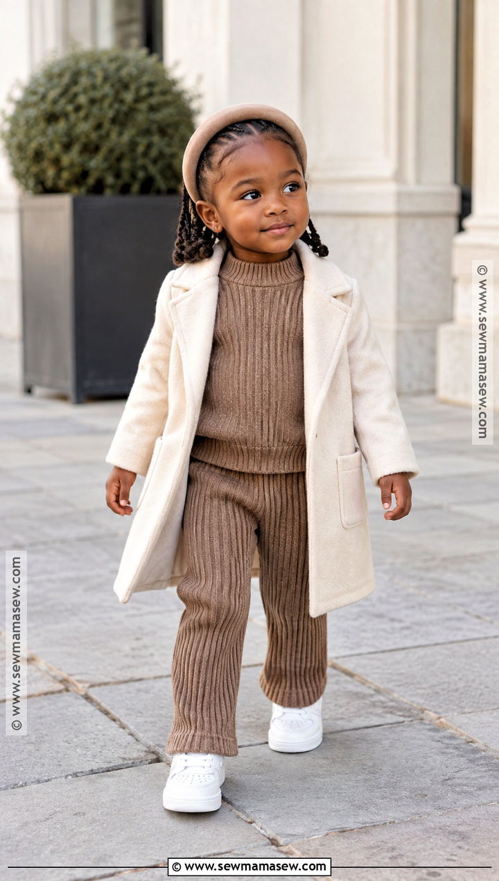 Toddler Fall Knit Set And Long Coat Outfit - 20 toddler fall outfits girl black