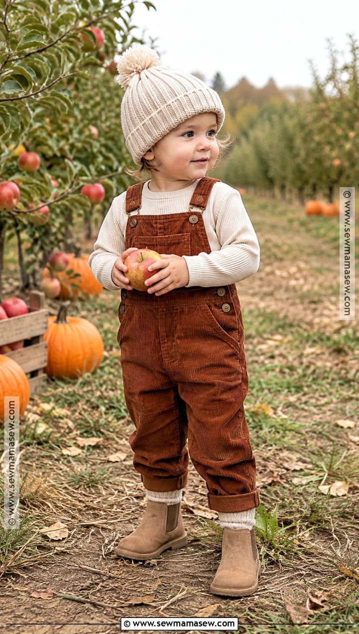 Toddler Fall Outfit With Corduroy Overalls And Boots - 20 toddler fall outfits