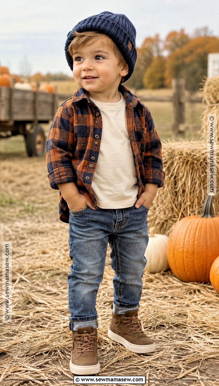 Toddler Fall Outfit With Flannel Shirt And Jeans - 20 toddler fall outfits