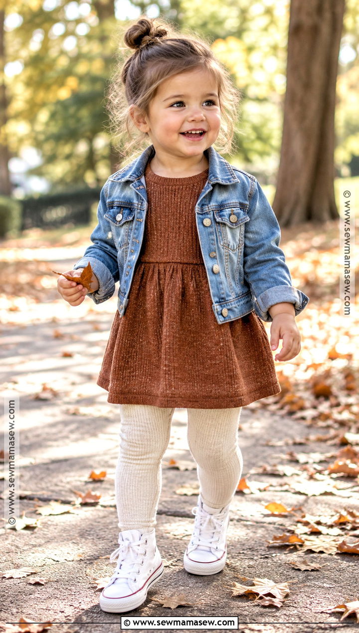 Toddler Fall Outfit With Sweater Dress And High Top Sneakers - 20 toddler fall outfits