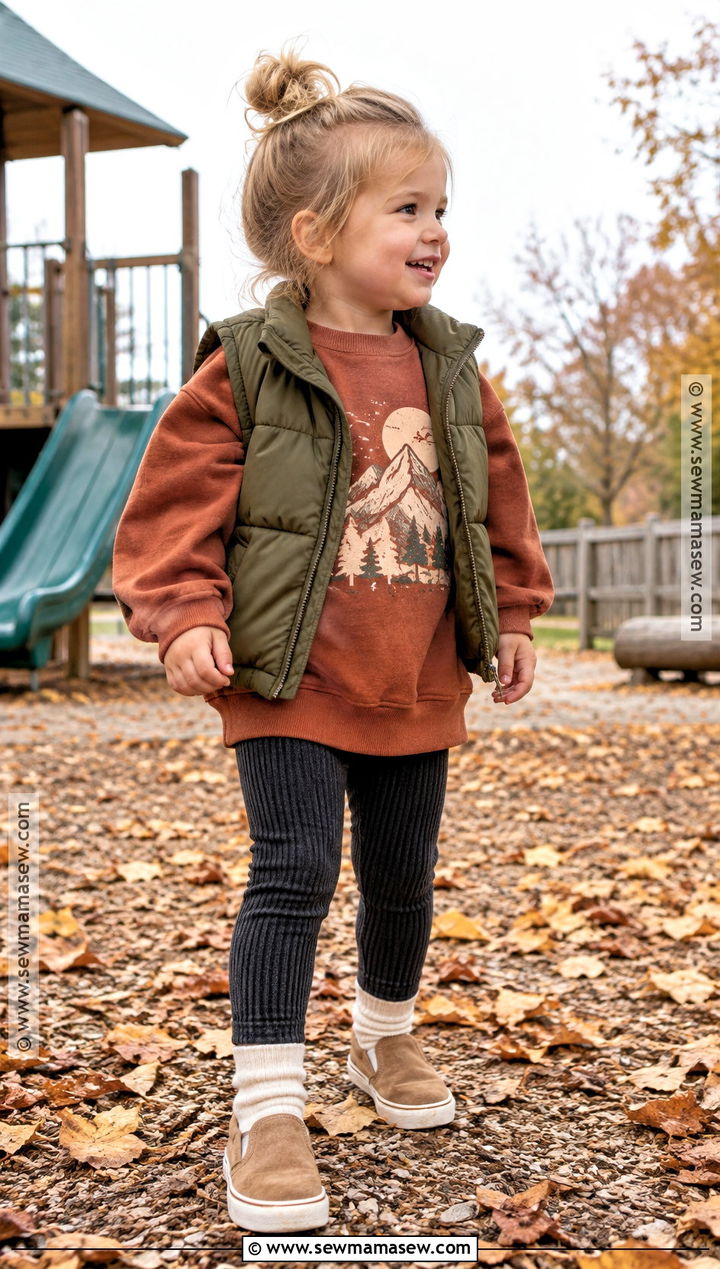 Toddler Fall Outfit With Sweatshirt And Leggings - 20 toddler fall outfits