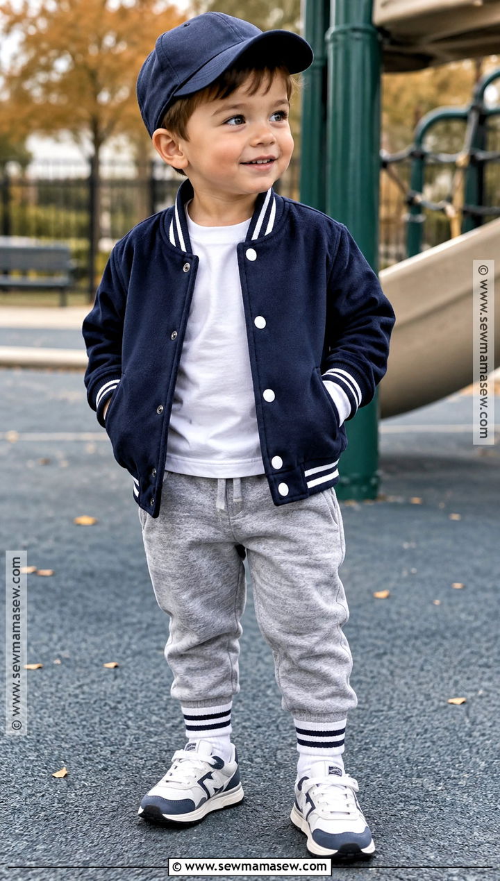 Toddler Fall Outfit With Varsity Jacket And Joggers - 20 toddler fall outfits