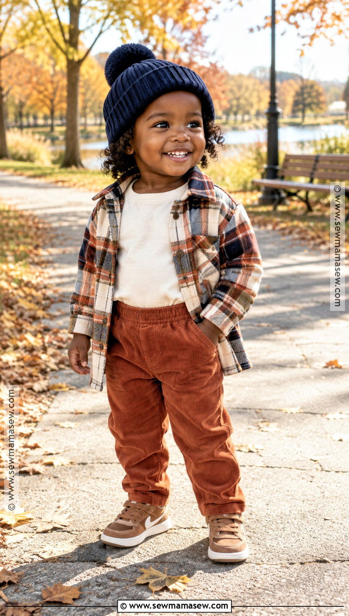 Toddler Fall Plaid Shirt And Corduroy Pants Outfit - 20 toddler fall outfits girl black