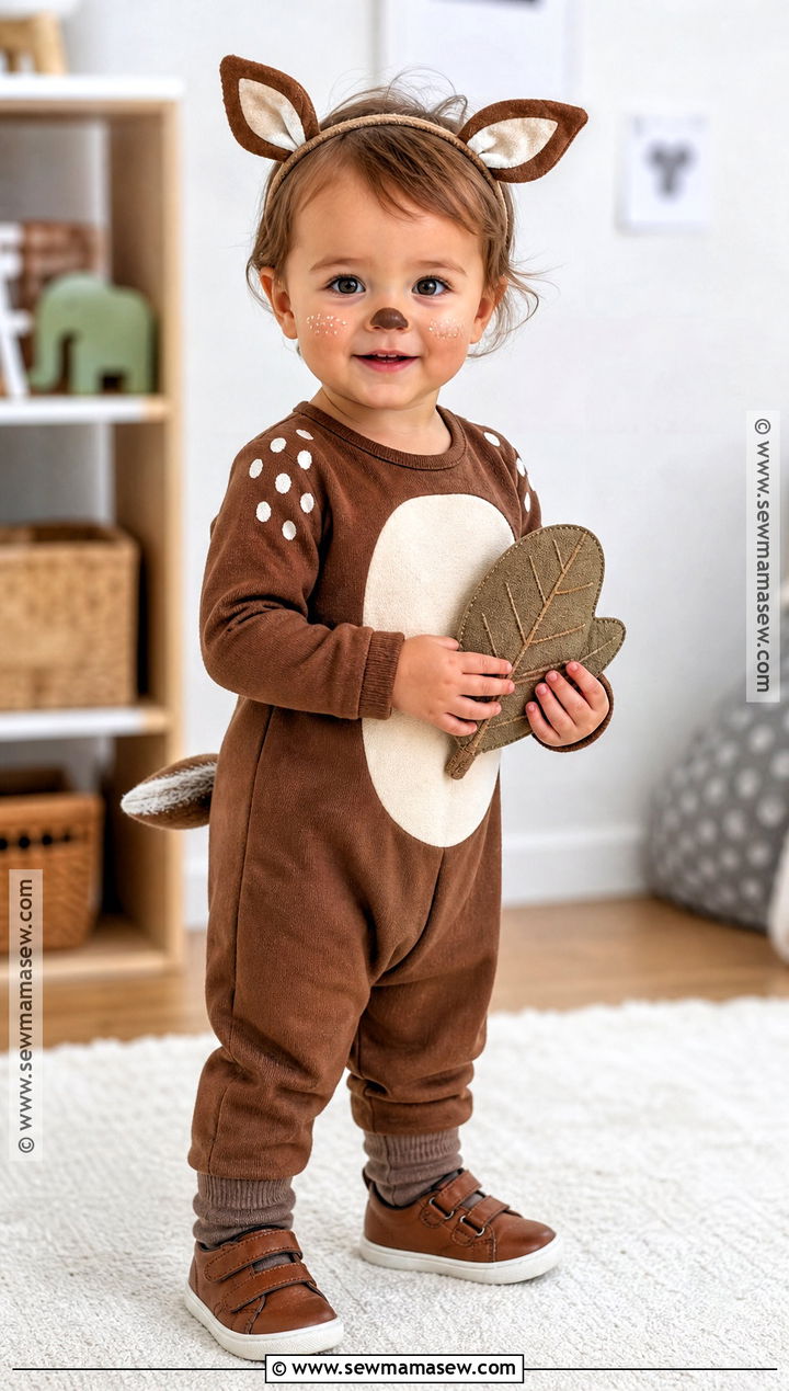 Toddler Fawn Costume With Soft Romper - 30 fawn halloween costume ideas