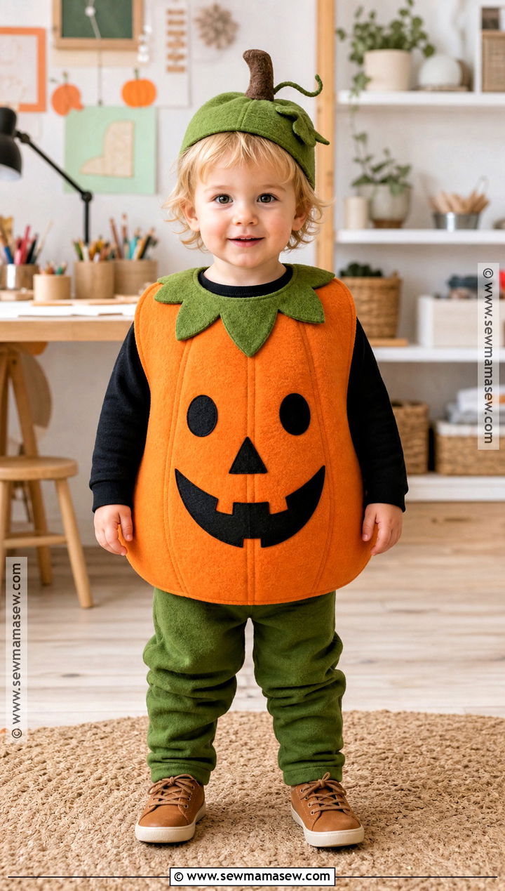 Toddler Felt Pumpkin Tabard Costume - 30 toddler pumpkin costume ideas