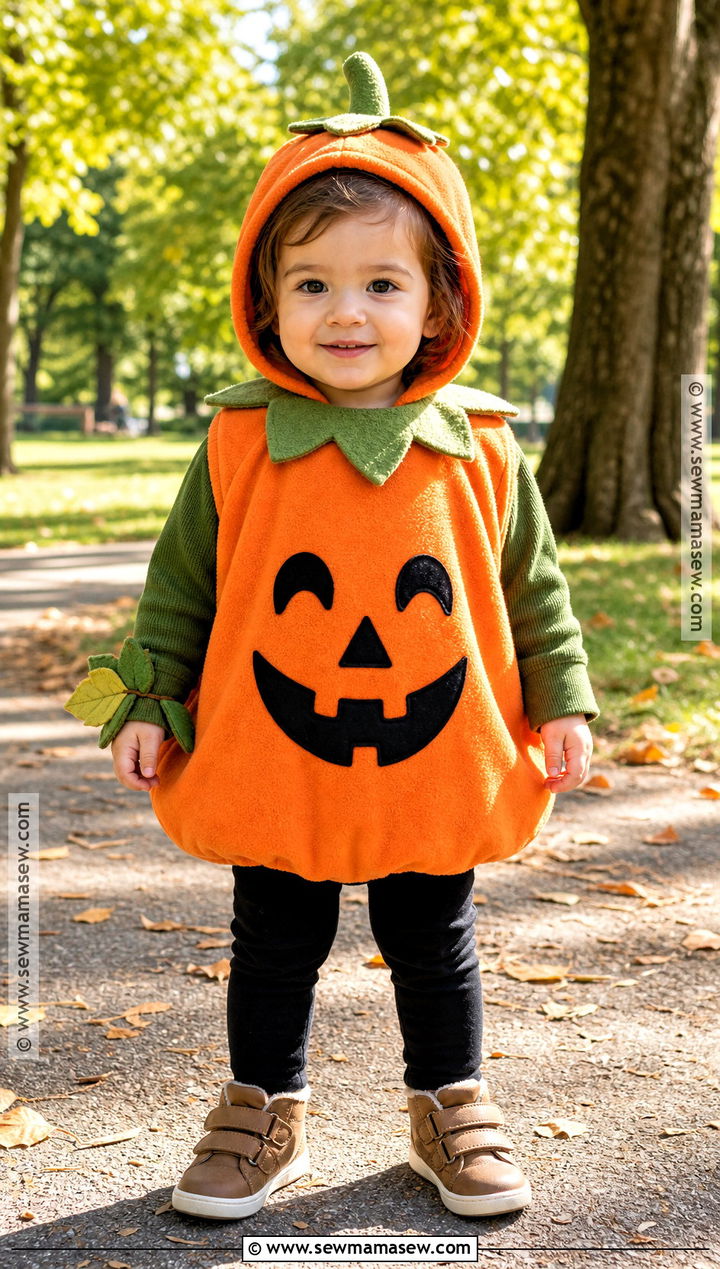 Toddler Fleece Pumpkin Poncho Costume - 30 toddler pumpkin costume ideas