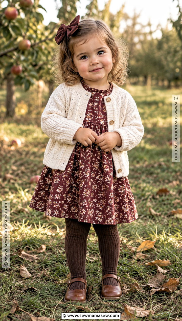 Toddler Floral Dress And Cardigan Outfit - 20 toddler fall fashion ideas