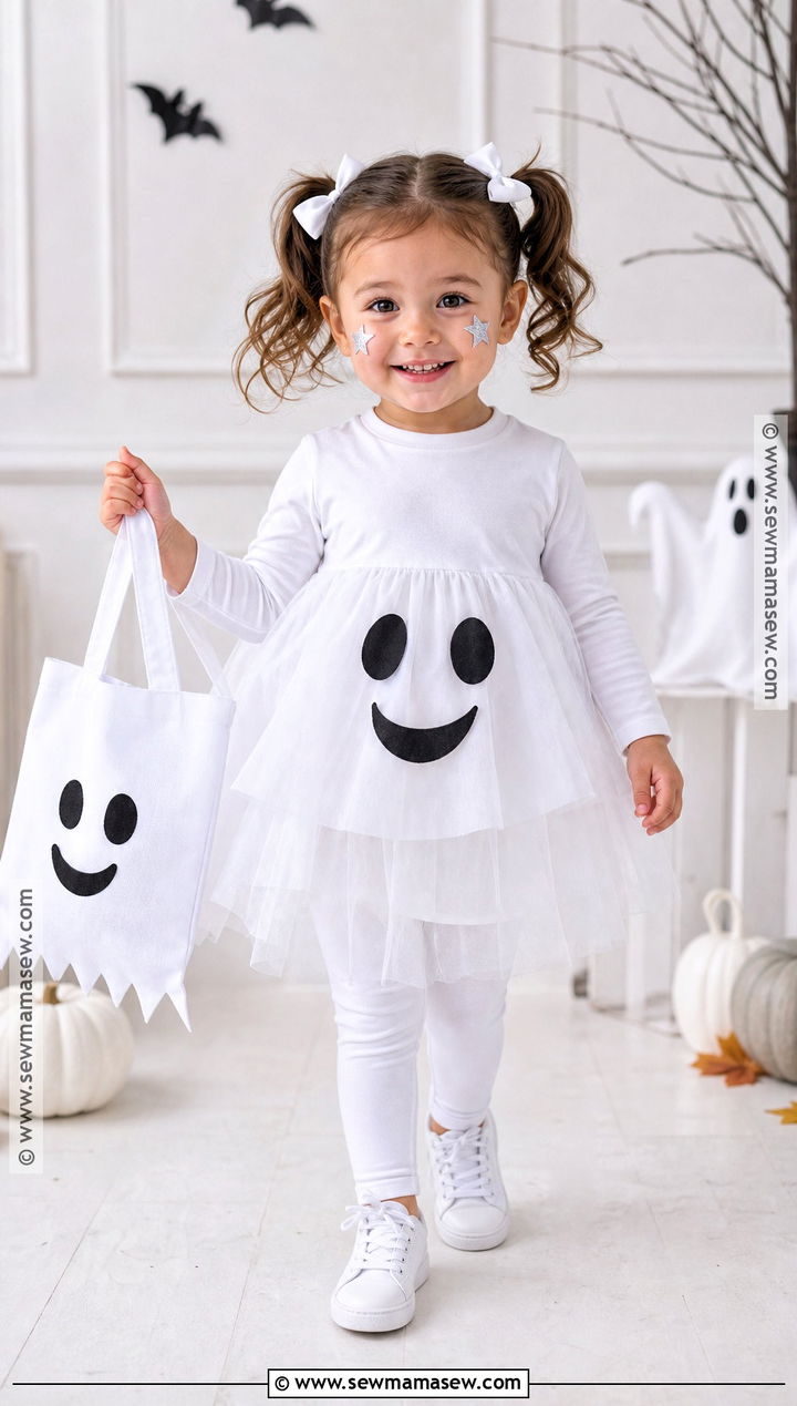 Toddler Friendly Ghost Costume With White Tutu - 35 toddler costumes for girls