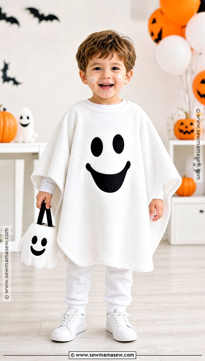 Toddler Ghost Costume With White Poncho - 30 toddler boy costume ideas