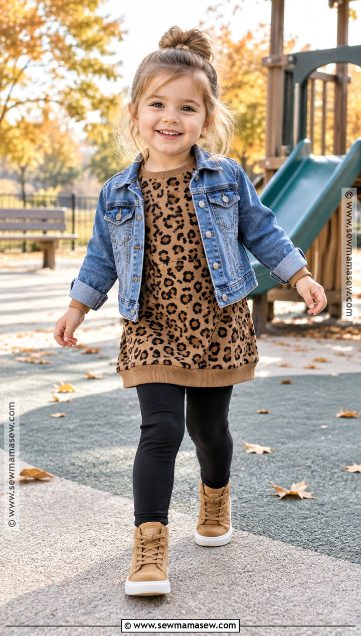 Toddler Girl Animal Print Dress Outfit - 25 toddler fall outfits for girls