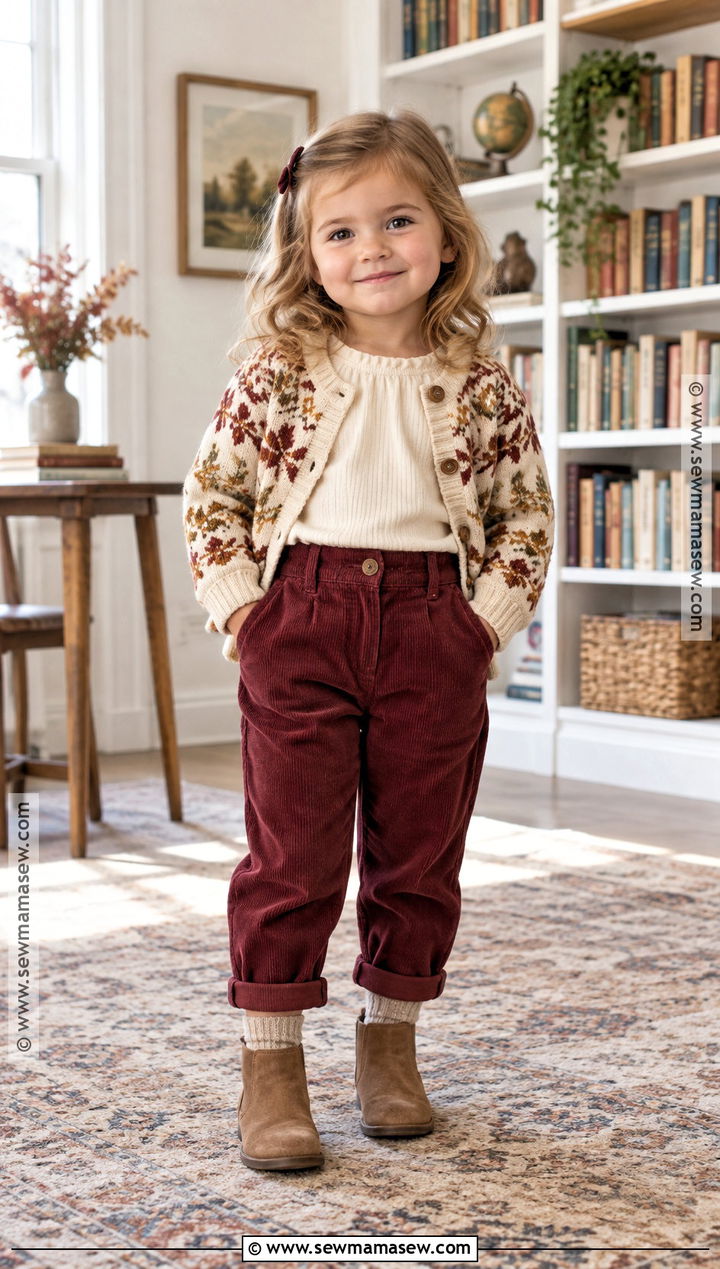 Toddler Girl Corduroy Pants And Cardigan Outfit - 25 toddler fall outfits for girls