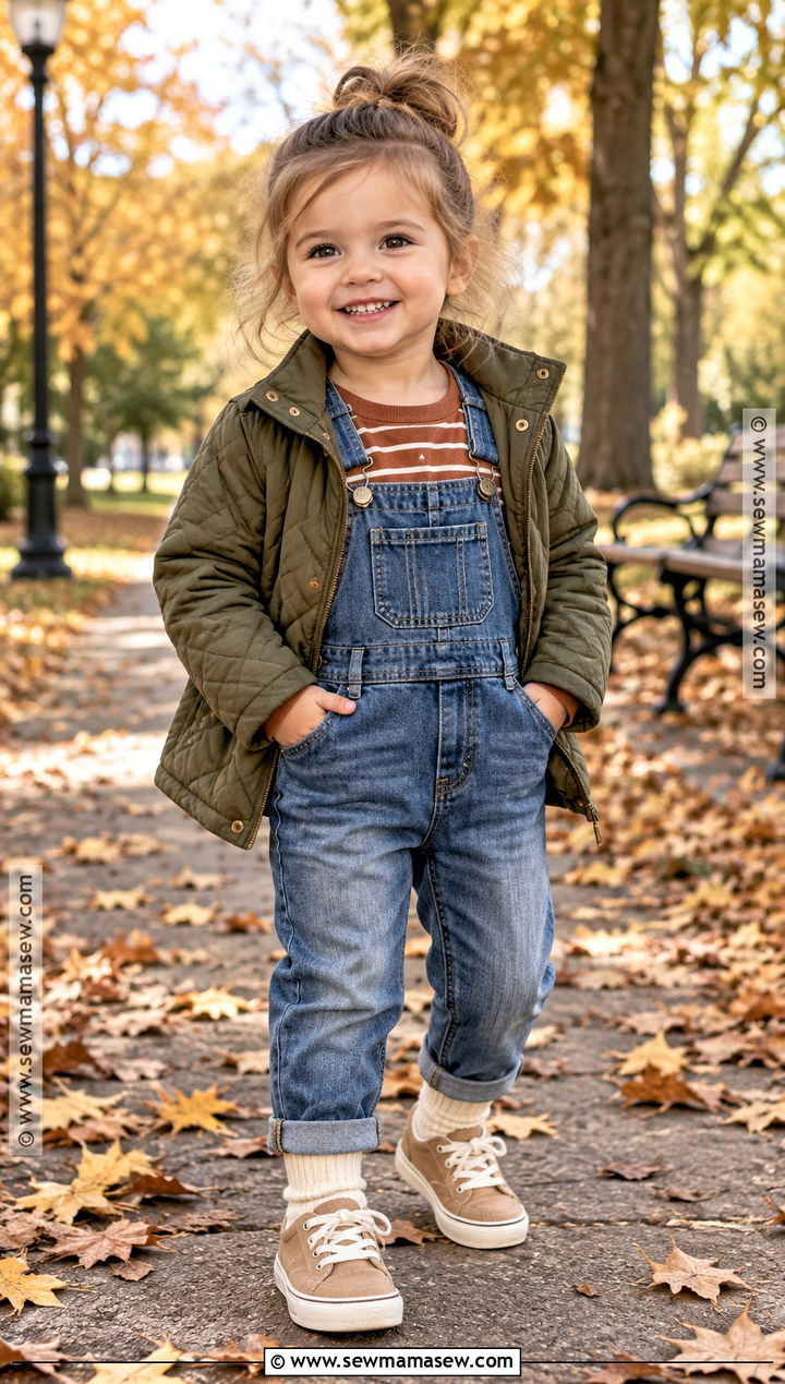 Toddler Girl Denim Overalls Fall Outfit - 25 toddler fall outfits for girls