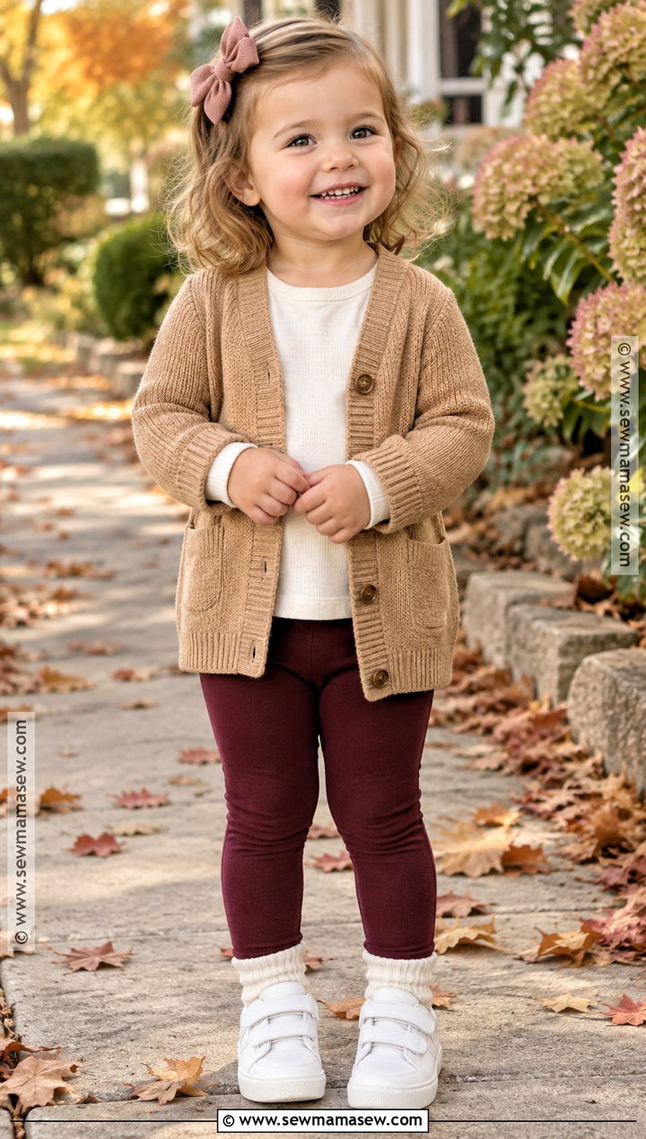 Toddler Girl Fall Leggings And Cardigan Outfit - 15 Toddler Girl Fall Capsule Wardrobe Ideas