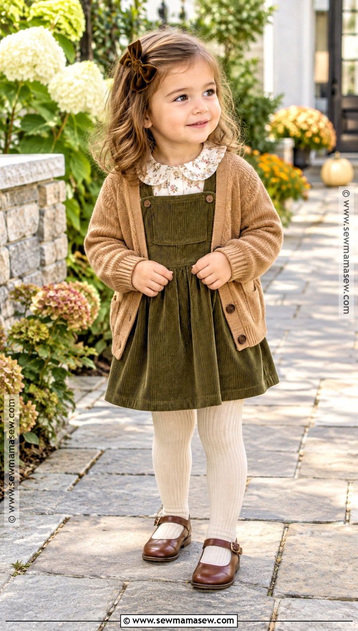 Toddler Girl Fall Pinafore And Blouse Outfit - 15 Toddler Girl Fall Capsule Wardrobe Ideas