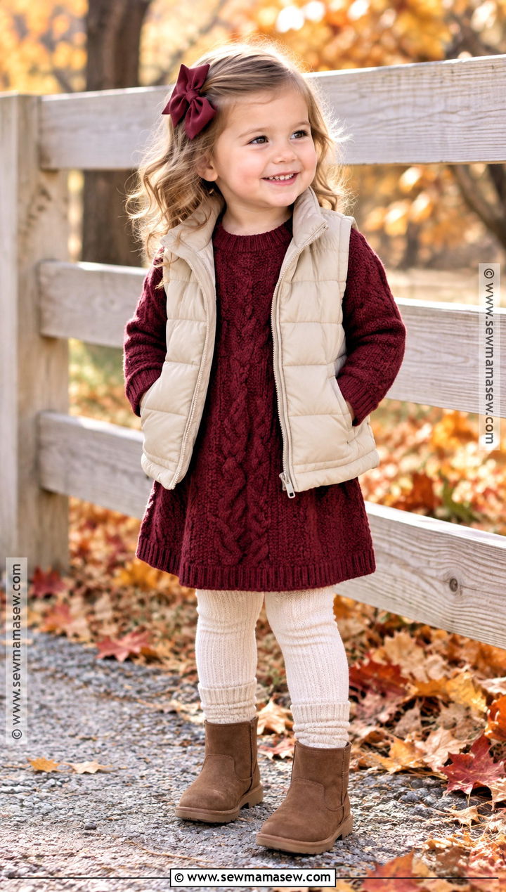 Toddler Girl Fall Sweater Dress Outfit - 15 Toddler Girl Fall Capsule Wardrobe Ideas