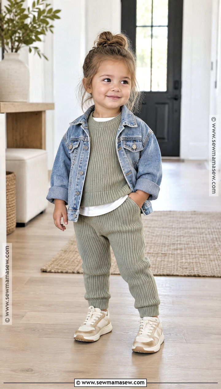 Toddler Girl Monochrome Knit Set Outfit - 25 toddler fall outfits for girls